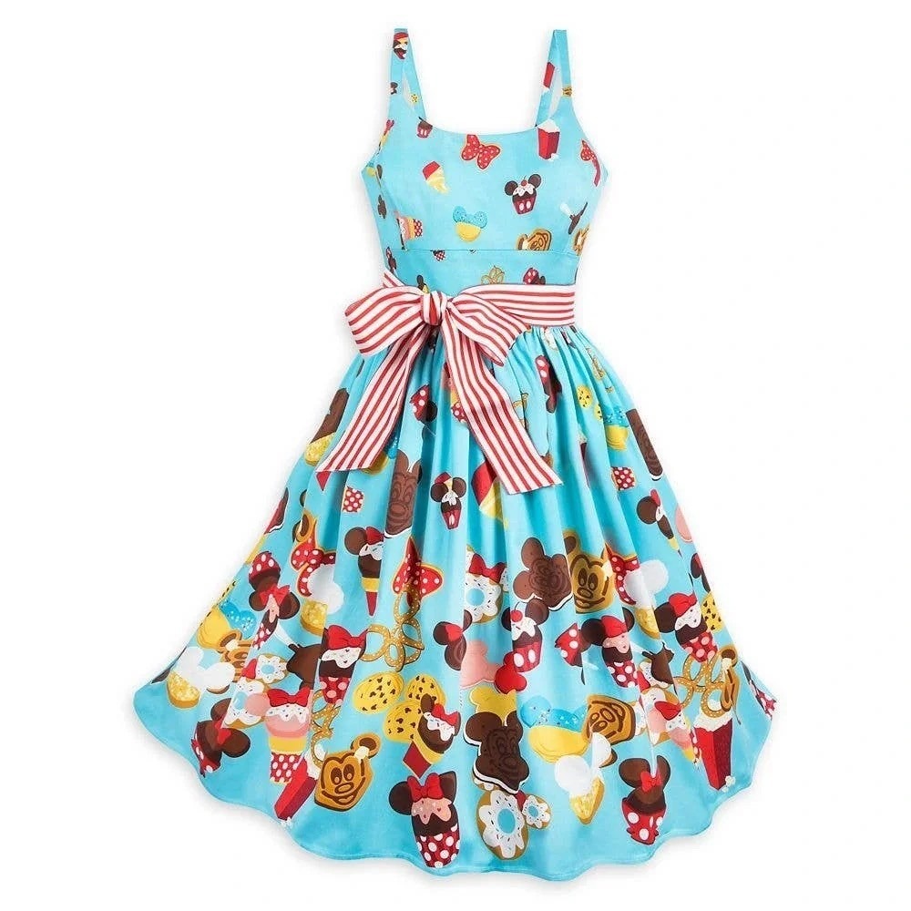 DISNEY The Dress Shop Food Icons‎ Treats Dress Smocked Retro Disneyland Size 2X